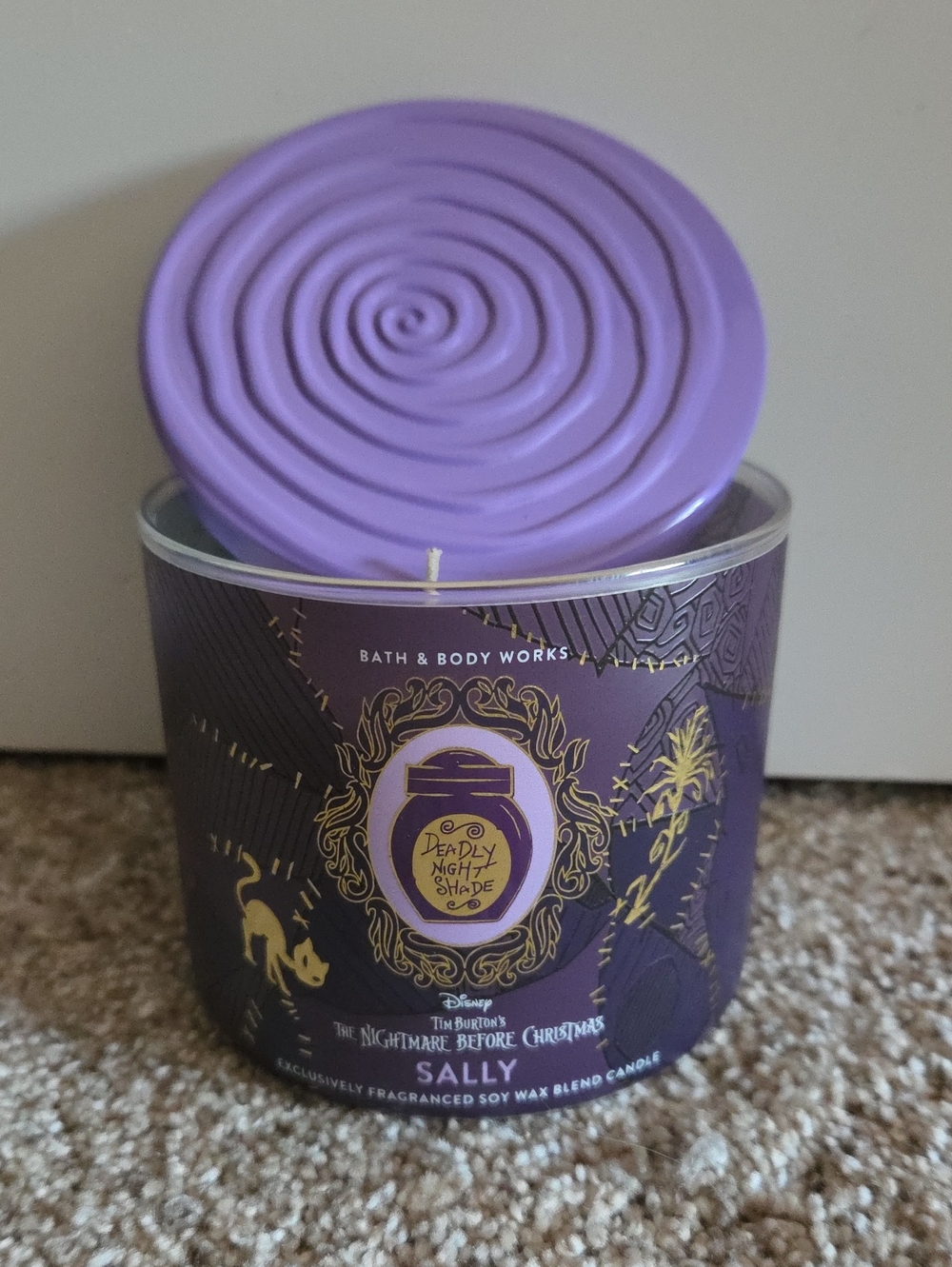 SALLY 3 Wick Candle The Nightmate Before Christmas + Bath & Body Works